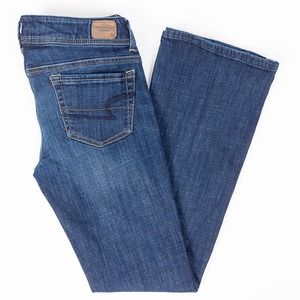 American Eagle Original Boot Womens Jeans Faded Dark Wash Size 4 Reg